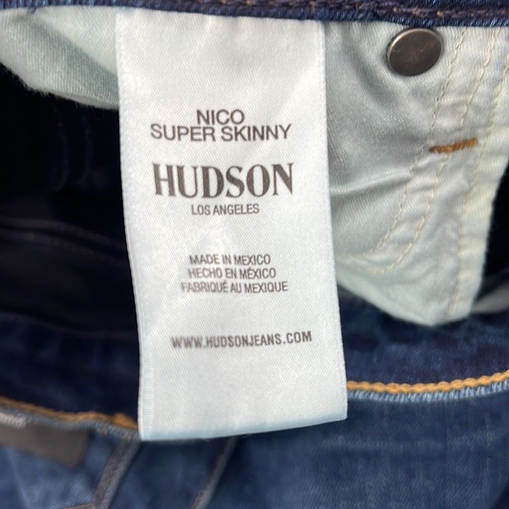 NWT Hudson 24, 0 Enhance Nico Super Skinny‎ Dark Blue Denim Jeans - Picture 10 of 14